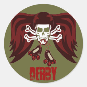 Sticker Rond Le raie ou meurent avec des ailes d'ange