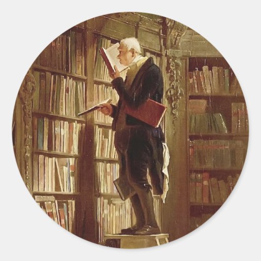 Sticker Rond Le rat de bibliothèque (Devant)