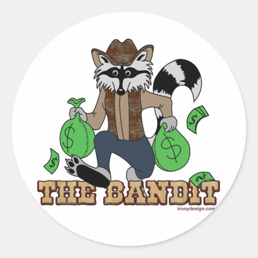 Sticker Rond Le raton laveur Bandit (Devant)