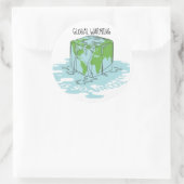 Sticker Rond Le réchauffement climatique est si peu cool (Sac)