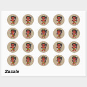 Sticker Rond Le redoutable Monstre Oni-Japonais Yokai (Feuille)