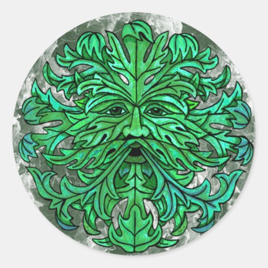 Sticker Rond Le regard de l'homme vert (Devant)