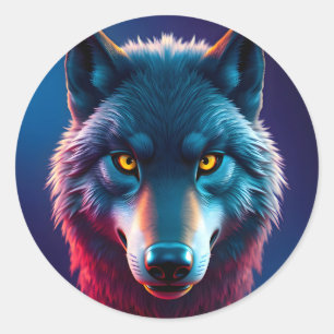 Sticker Rond Le Regard Sauvage – Classique Portrait d'Animaux S