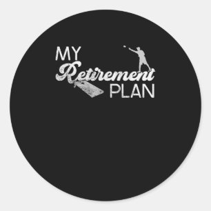 Sticker Rond Le Régime De Retraite Est Amusant De Cornhole