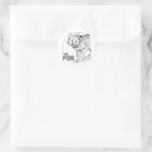STICKER ROND LE RENARD VINTAGE (Sac)