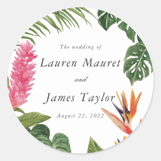 Sticker Rond Le rêve tropical (Devant)