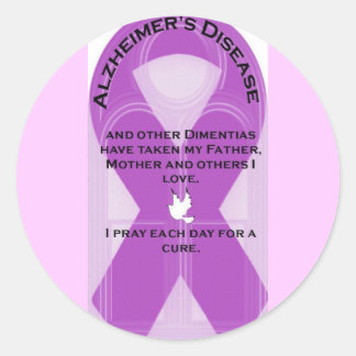 STICKER ROND LE RIBBON D'ALZHEIMER