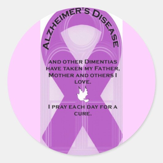 STICKER ROND LE RIBBON D'ALZHEIMER (Devant)