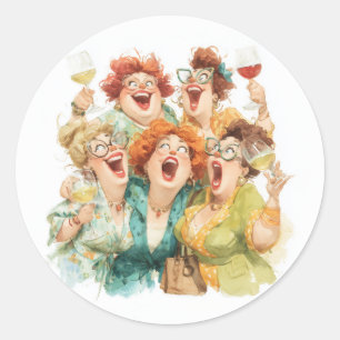 Sticker Rond Le rire nocturne des dames