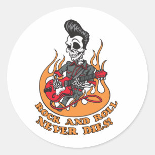 Sticker Rond Le rock ne meurt jamais
