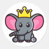 Sticker Rond Le roi éléphant (Devant)