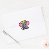 Sticker Rond Le roi éléphant (Enveloppe)