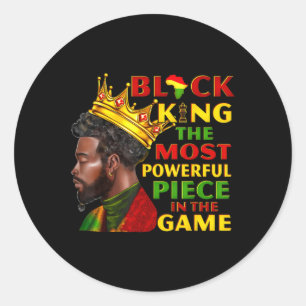Sticker Rond Le Roi Noir La Pièce La Plus Puissante Du Jeu Pour