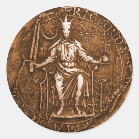 Sticker Rond Le Roi Richard I, Le Coeur Lion (Devant)