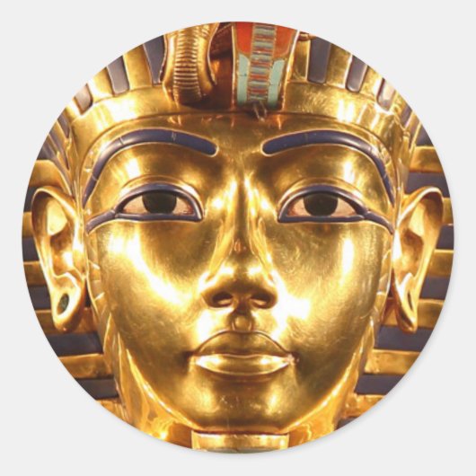 Sticker Rond Le roi Toutankhamon, masque d'or (Devant)