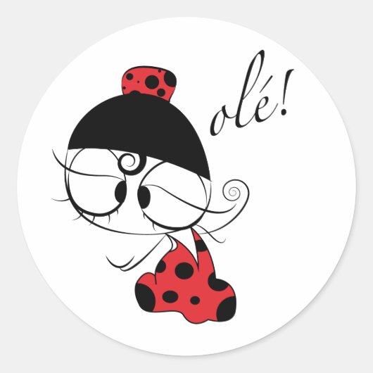 Sticker Rond Le rôle de la danseuse flamenco ! (Devant)