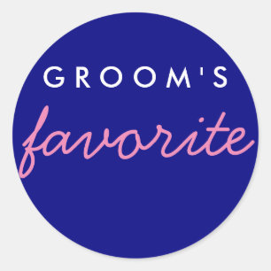 Sticker Rond Le rose de la marine préférée de Groom personnalis