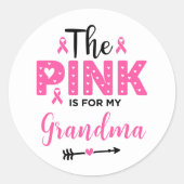 Sticker Rond Le rose est pour ma grand-mère sensibilisation au (Devant)