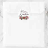 Sticker Rond Le rose Gardener dit avec des Roses (Sac)
