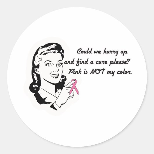 Sticker Rond Le rose n'est pas ma couleur ! (Devant)