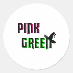 Sticker Rond Le rose Va Bien Avec Le Vert