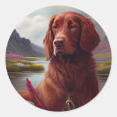 Sticker Rond Le rouge irlandais sur une pagaie : une aventure P (Devant)