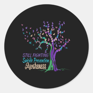 Sticker Rond Le Ruban Arbre combat toujours la prévention du su