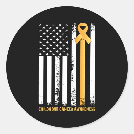 Sticker Rond Le Ruban Dans Un Drapeau Sensibilisation Au Cancer (Devant)