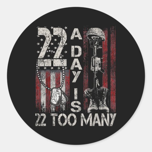 Sticker Rond Le Ruban De Sensibilisation Au Suicide Des Vétéran (Devant)