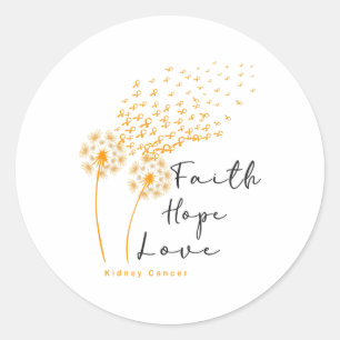 Sticker Rond Le Ruban orange Résiste À La Tempête Cancer Du Rei