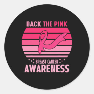 Sticker Rond Le ruban rose American Drapeau Prix du cancer du s
