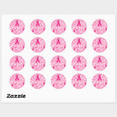 Sticker Rond Le Ruban Rose Sourit Qui Aide (Feuille)
