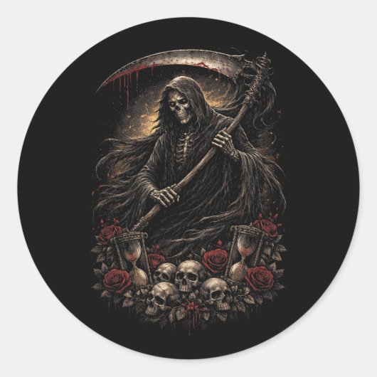 Sticker Rond Le Sablier de la Faucheuse (Devant)