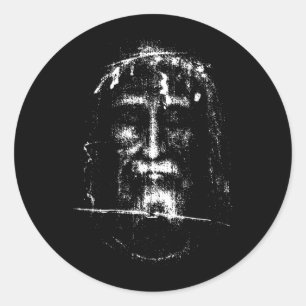 Sticker Rond Le Saint Visage Linceul de Turin Jésus-Christ Visa