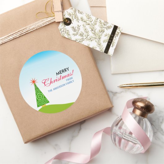 Sticker Rond Le Sapin (Cadeaux)