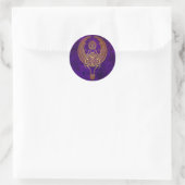 Sticker Rond Le scarabée égyptien ailé avec Ankh - violet (Sac)