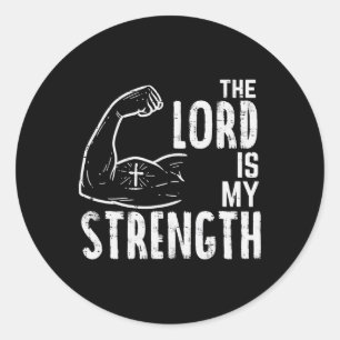 Sticker Rond Le Seigneur Est Ma Force Arm Gym Entraînement Chri