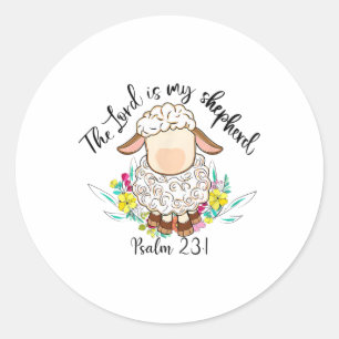 Sticker Rond Le Seigneur Est Mon Berger Prière Du Seigneur Chré