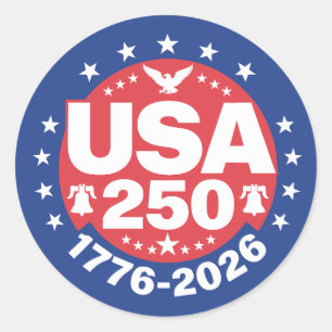 Sticker Rond Le Semiquincentenaire de l'Amérique 1776-2026 État