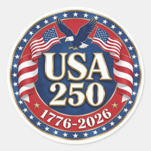 Sticker Rond Le Semiquincentenaire de l'Amérique 1776-2026 État