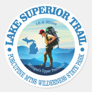 Sticker Rond Le sentier du lac Supérieur (Hiker C)