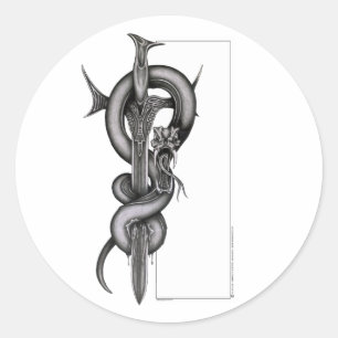 Sticker Rond Le Serpent et l'épée