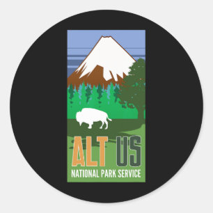 Sticker Rond Le service de parc national Alt Us résiste à la ch