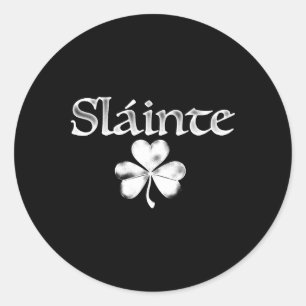Sticker Rond Le Shamrock irlandais de Slainte Saint Paddy Bonne