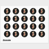 Sticker Rond Le singe fait la boxe (Feuille)