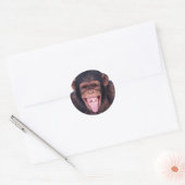 Sticker Rond Le singe riant (Enveloppe)