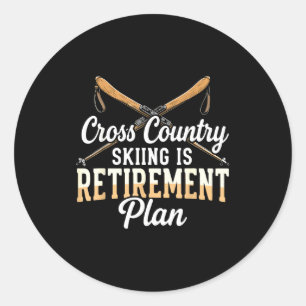 Sticker Rond Le ski de fond est un plan de retraite skieur homm