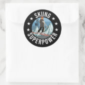 Sticker Rond Le Ski Est Ma Superpuissance (Sac)