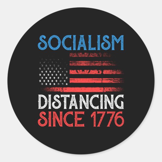 Sticker Rond Le socialisme dit drôle (Devant)