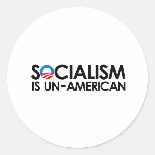 Sticker Rond Le socialisme est non-américain (Devant)